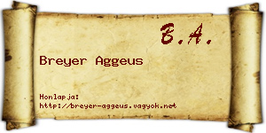 Breyer Aggeus névjegykártya